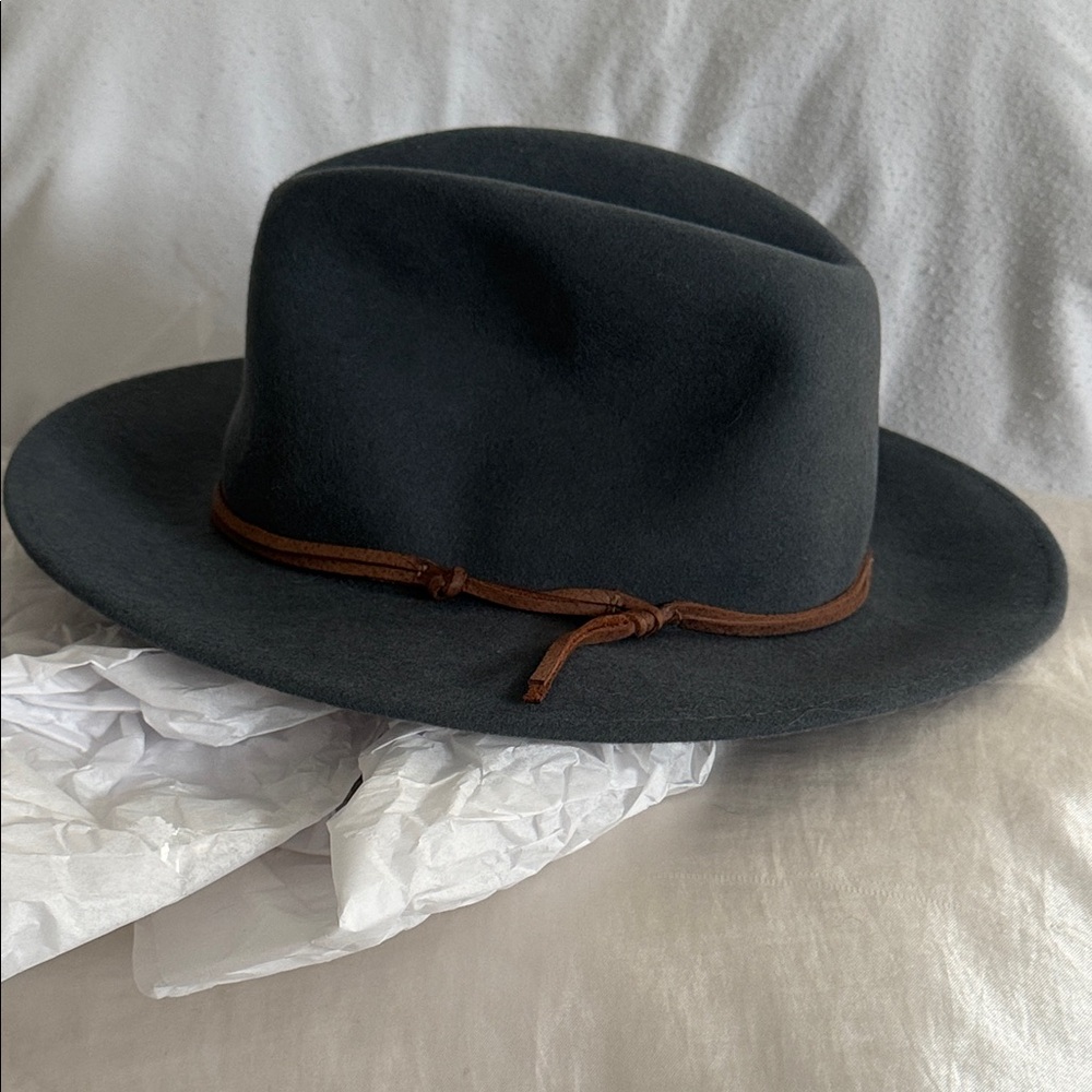 Classic Black Fedora Hat with Brown Band